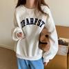 Autumn New Embroidered Letter Thin Crewneck Sweatshirt Women Loose Sleeve Top Outerwear