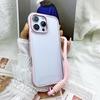 For iPhone 16 Pro Case Skin-Touch TPU+PC Clear Phone Back Cover with Wrist Strap