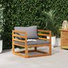 vidaXL Garden Chair with Dark Grey Cushions Solid Wood Acacia