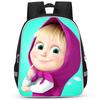 Masha And Bear School Bag Elementary School Cartoon High Definition Printing Large Capacity Zipper Oxford Lightweight Ridge Backpack