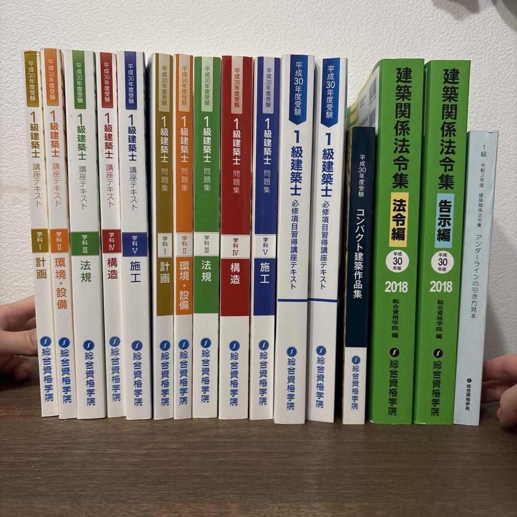 [USED] Limited sale until 7/4: 1st class architect textbook problem set, 13 books + practice set