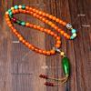 108 Beads Golden Armor Tibetan Style Wenwan Bracelet with Turquoise and Horn Details