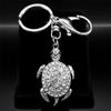 Exquisite Colorful Crystal Turtle Key Ring Holder for Women Men Alloy Rhinestone Animal Keychain Charm Jewelry Gifts K5205S03
