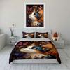 Colorful Cat and Butterflies Print Bedding Duvet Cover Set Duvet Cover Pillowcases (1 * Duvet Cover 2 * Pillowcases, without duvet insert)