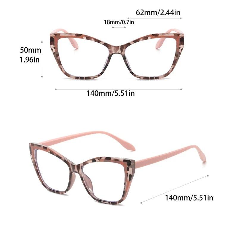 KAMMPT Oversized Cat Eye Women Glasses 2024 Fashion Ultralight Blue Light Blocking Eyewear New Original Computer Spectacles