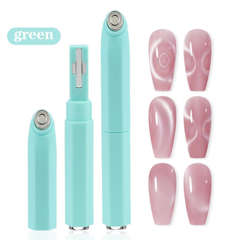 Double-Head Magnet Stick 3 In 1 Ellipse Annular Cat Magnetic Gel Nail Art Strong Magnetic Nails Magnet Pen Diy Manicure Tool