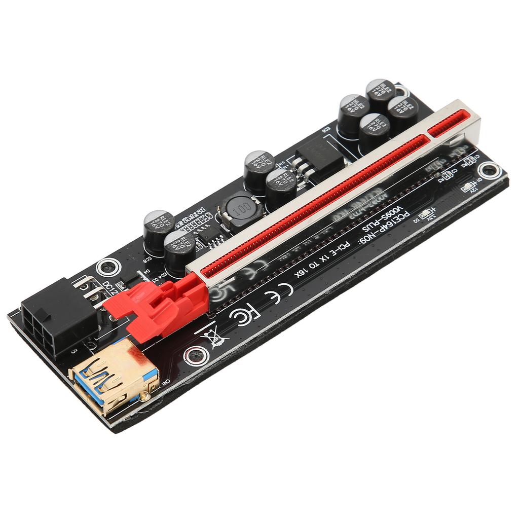 PCIE Riser Card 8 Firm Capacitors Strong Anti Interference GPU 1X to X16 for Windows 7 for Windows 8