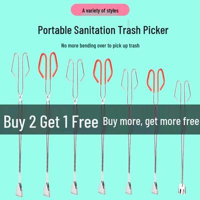 Extended Reach Garbage Grabber - Stainless Steel Long Handle Clamps