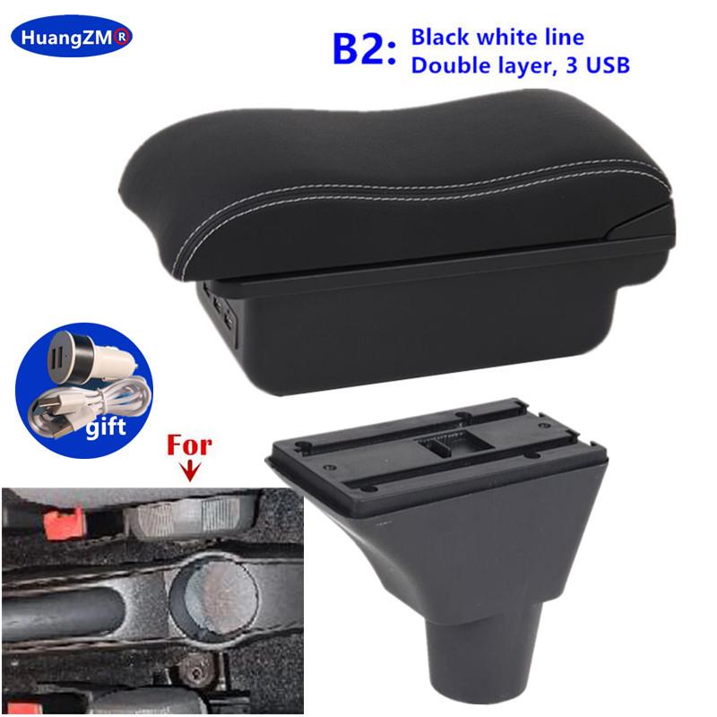 For Fiat Panda armrest box For Fiat Panda II 2 armrest box Center Storage box Interior Retrofit USB charging Car Accessories