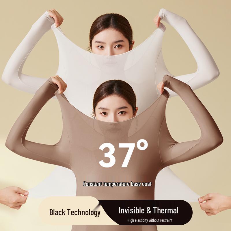 Women's Ultra-thin Heating Hyaluronic Acid Base Layer Set - 37°C Constant Temperature Autumn Wear