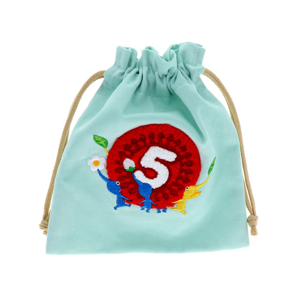 Sunstar Stationery Pikmin Nintendo Goods Drawstring Sagara Light S2336650 Bag, Embroidery, Blue,