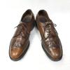 70s 80s Vintage Unknown Maker Size 9.5D 27.0 27.5cm Long Wingtip American Full Brogue Brown(USED)