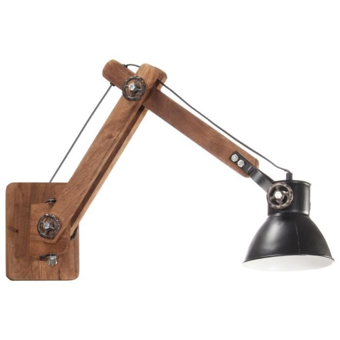 VidaXL Lampe murale Style industriel Noir Rond E27