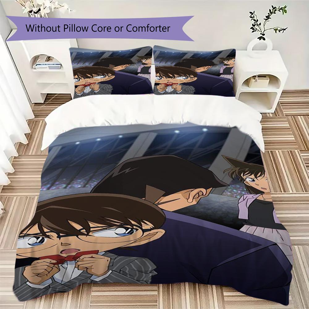 Detective Conan Anime Mystery Adventure Threepiece Set 1 Duvet Cover 2 Pillowcase Without Core Without Core Bedding Set