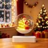 Magnetic Floating Christmas Sleigh Levitating Santa Claus Tree Ornament with LED Light, Lighted Rotating Levitation Festive Glass Ball for Tabletop