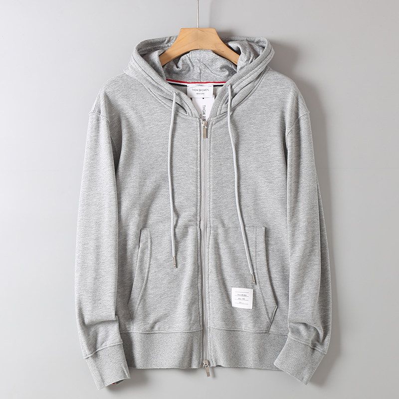 Spring and Autumn New Trendy Men's and Women's Long-Sleeve Sweatshirt with Back Tapestry, Loose Casual Hooded Zip-Up Jacket