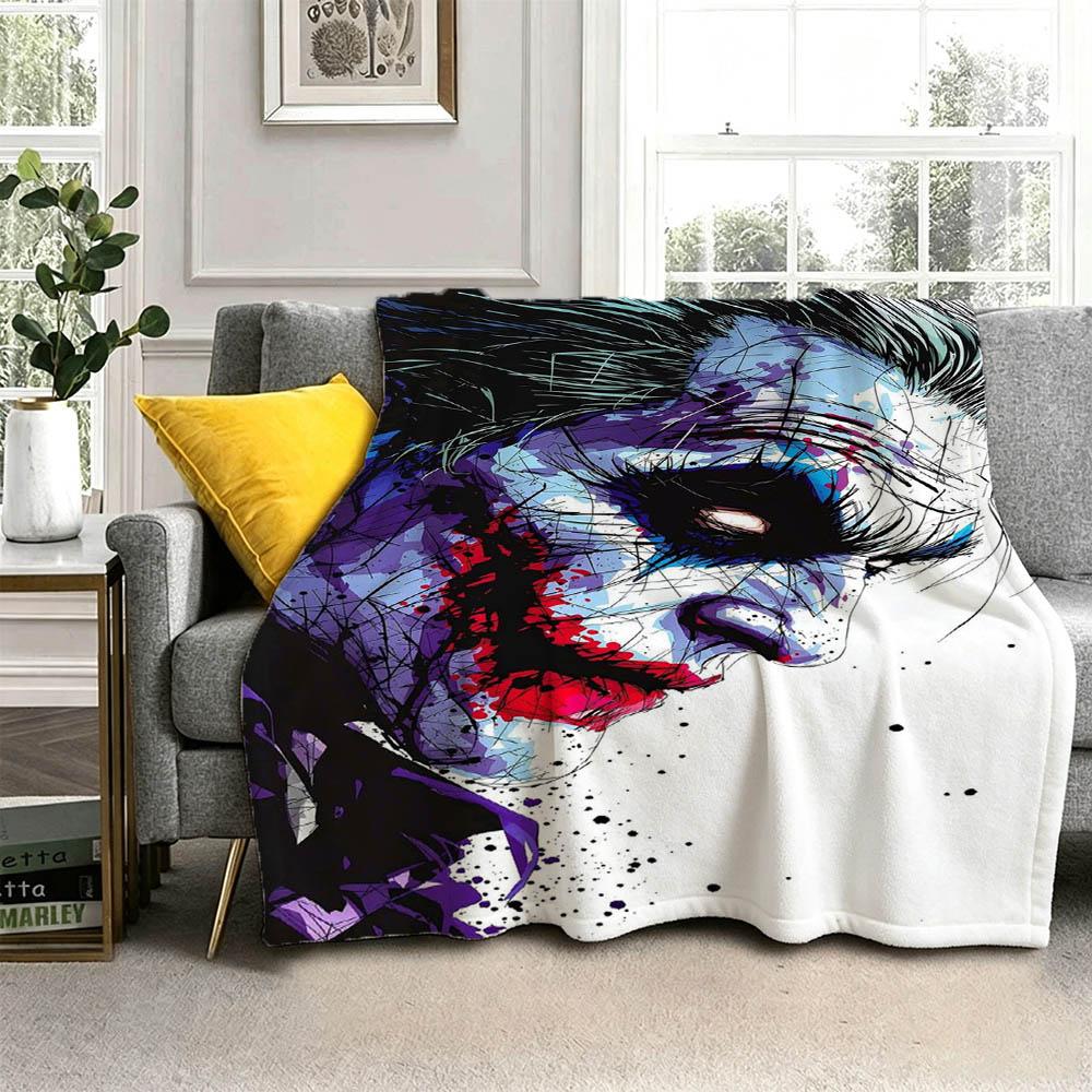 Superhero Laughing J-Joker Movie 3D Flannel Blanket Soft Throw Blanket Art For Home Decor Bedroom Bed Sofa Picnic Fans Gift