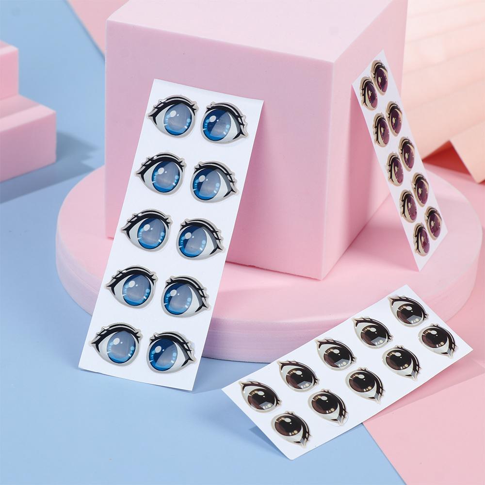 blue/Purple/Brown Eye Chips Paper Anime Figurine Doll Face Organ Paster Cartoon Eyes Stickers