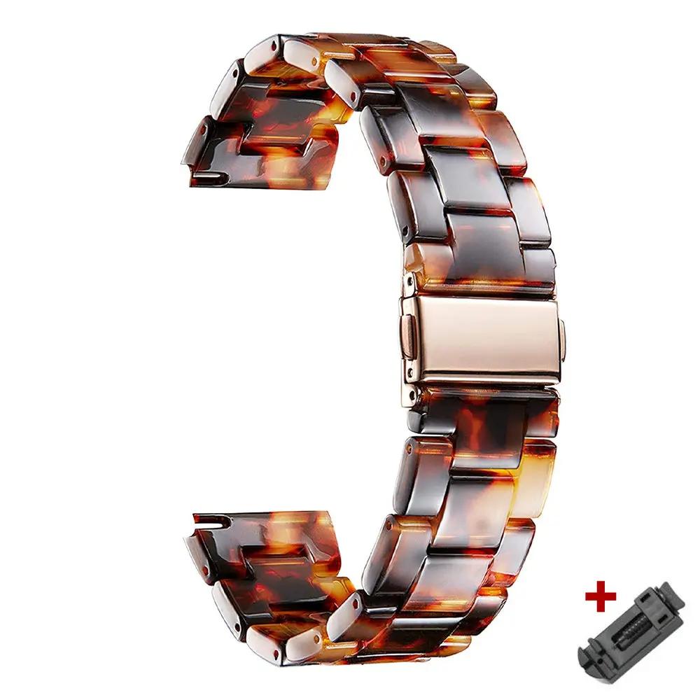 Resin Transparent Band For Huawei Watch GT5/4 GT3/5pro 46mm For Samsung Galaxy Watch 6 3 45mm Gear S3 Lady Strap for Seiko 22mm