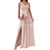 Wish summer simple sleeveless offtheshoulder hem split dress women