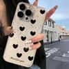 Full Screen Black Love Apple 15/14/13 Mobile Phone Case 14Promax Transparent 15Pro Couple Soft 11/12 All-inclusive