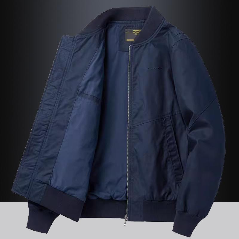 Baumwoll-Bomberjacke für Herren im Frühling und Herbst, lockere, große Größe, Baseballjacke für Herren