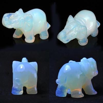 White Lanka Moonstone ručně vyřezávaný sloní opál Gemstone Ornament Craft těžítko vánoční dárek