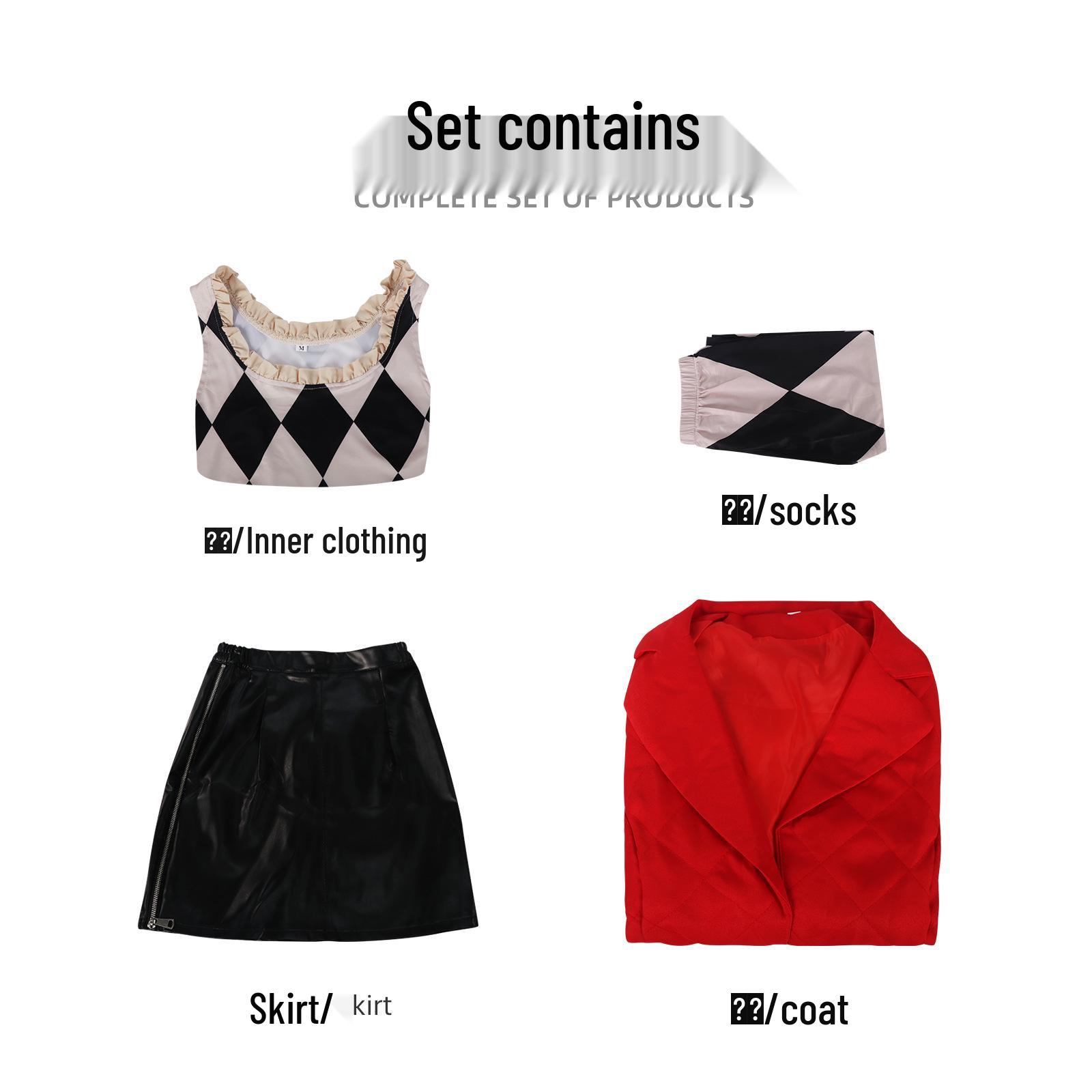 Harley Quinn Cosplay Costume: Game Style Halloween Anime Dress-up M