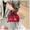 IELGY With Bow Commuter Underarm Bag Spring Summer Portable One-Shoulder Bowling Pillow Bag
