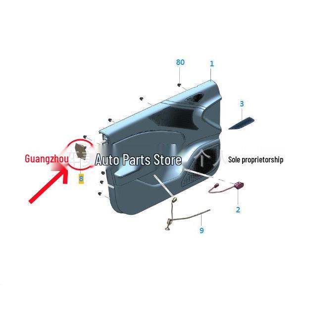 8894271036LA2: Заглушка винта передней левой двери для ZEEKR007.