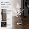 Iron Materia Electric Guitar Player Statue Silver Musician Man Decor  For Office Decor