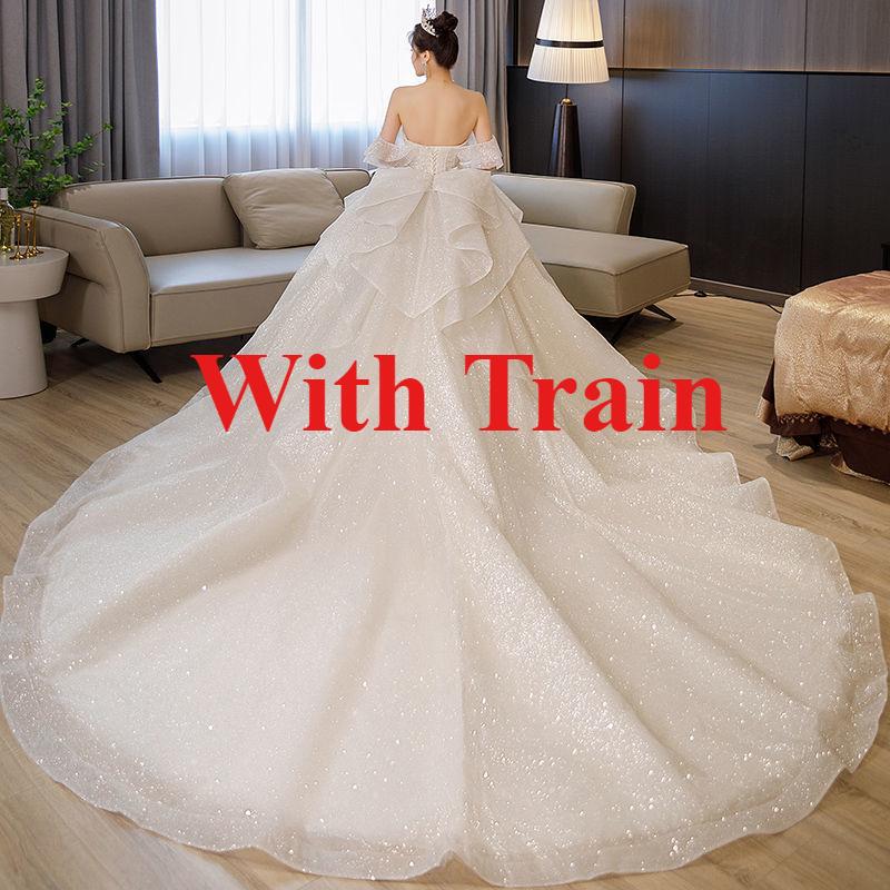 

Французское свадебное платье без бретелек - Звездное корсетное свадебное платье с большим бантом и шлейфом, романтичный А-силуэт принцессы 3XL