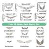 1box 30pcs 15 styles  style Alloy Beads Wings Antique Silver 7~22x6.5~42x2.5~5mm Hole: 1~2mm 2pcs/style