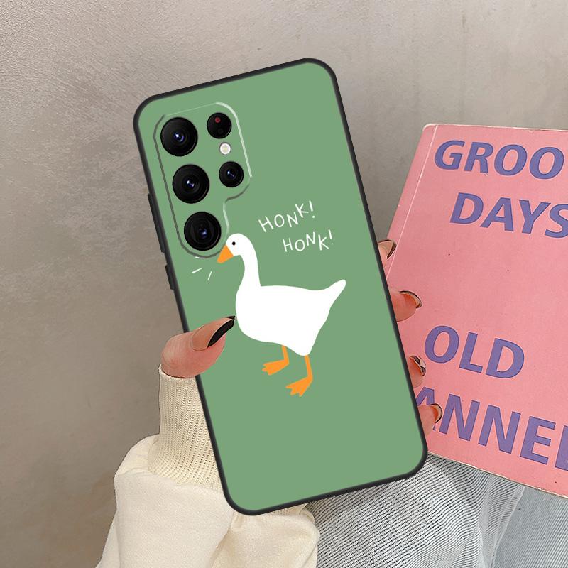 Cute Cartoon Duck Case For Samsung Galaxy S25 Ultra S20 S21 S22 S24 S23 Ultra S9 S10 Plus S25 FE Cover Coque