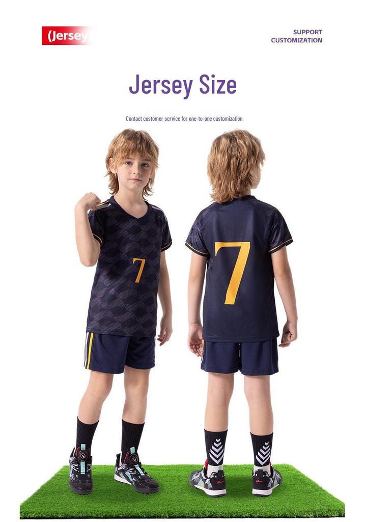 Kids' Team Style Summer Soccer Uniform Set - Quick-Dry, Breathable Short Sleeves