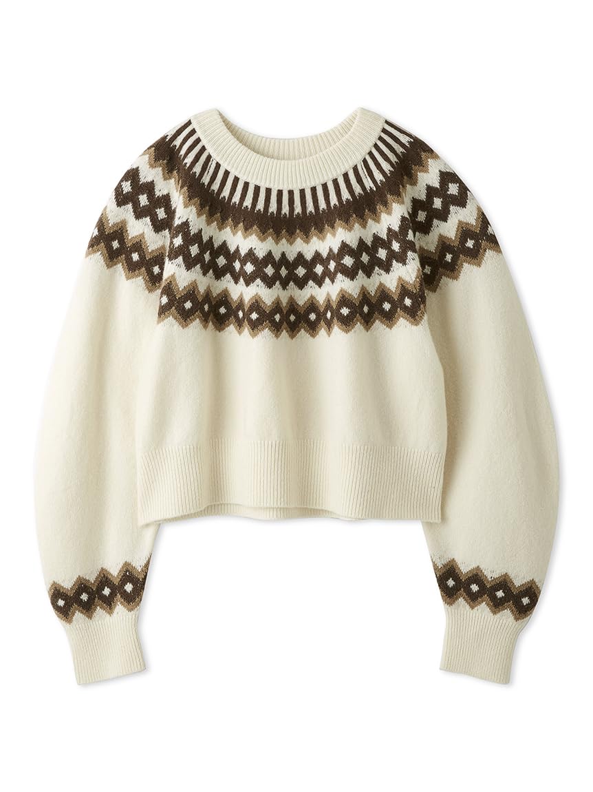 Mira Owen Curved Sleeve Short Nordic Pullover IVR Women s Lam 09WNT245136 10094₽