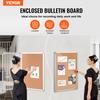 36"x24" Enclosed Cork Board with Aluminum Frame Lockable Bulletin Board