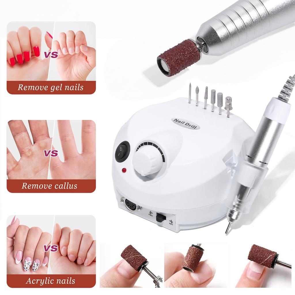 35000RPM Electric Nail Drill Machine Set Cutter Nail Gel Polisher Nail Tools Salon Equipment Strong Polishing Tool Nail File Kit