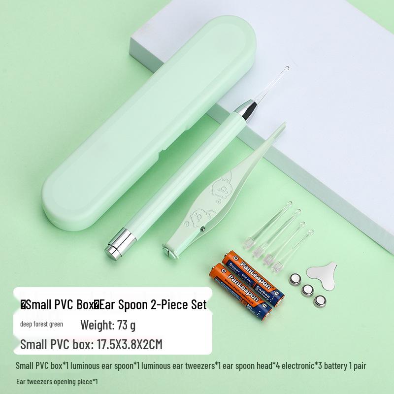 LED Ohrreinigungsset für Kinder: Leuchtendes Ohrstäbchen, Baby-Pinzette mit Licht & Wiederaufladbares Weichspitzen-Werkzeug
