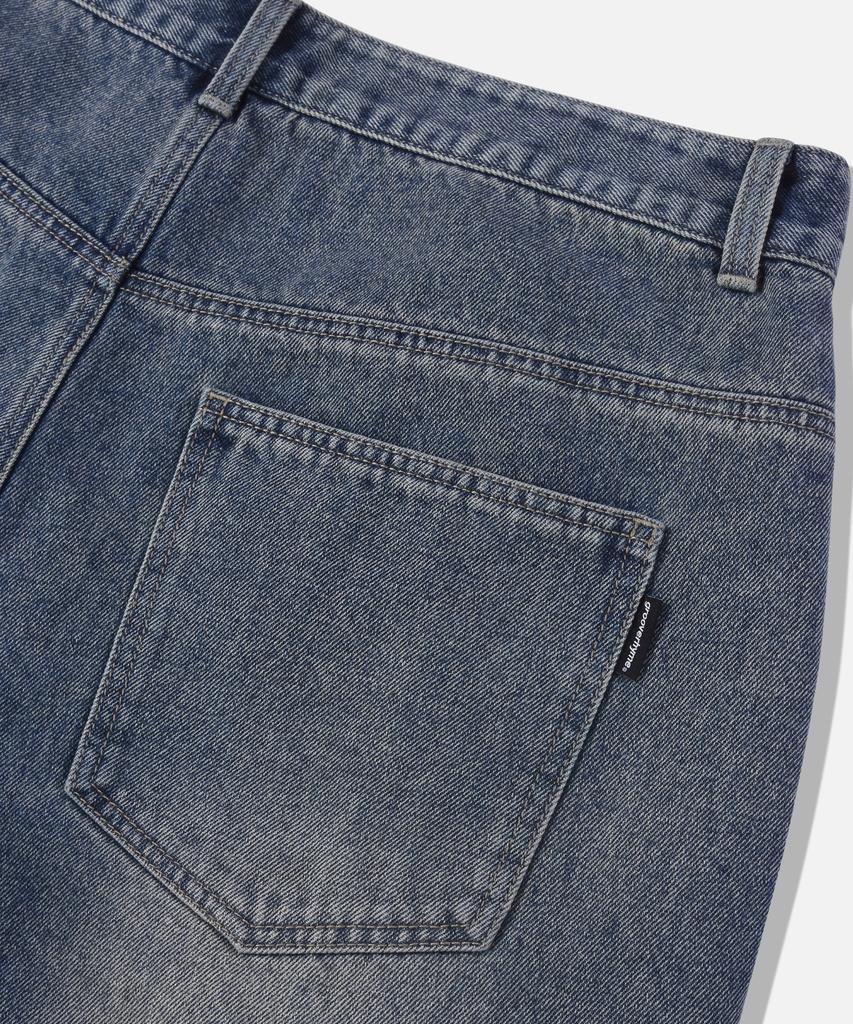 GROOVE RHYME Washed Denim 3/4 Length Bermuda Shorts (Lrbmcdh760M)