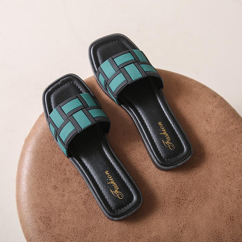 

Жіночі тапочки для літнього відпочинку на відкритому повітрі Нековзке пляжне взуття Прямі повсякденні сандалі з плоским дном Жіноче взуття 40/41 зелений