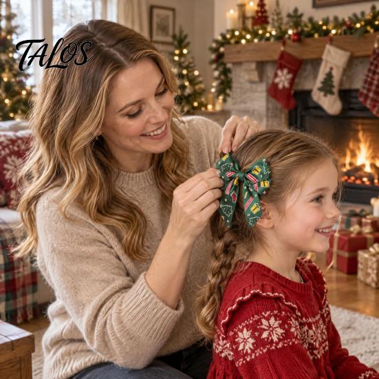 Decorative Bows for Gift Boxes Christmas Bow Hair Clips Women and Girls, Festive Accessories, Cute Accessories Holiday Photos Non Slip Barrettes