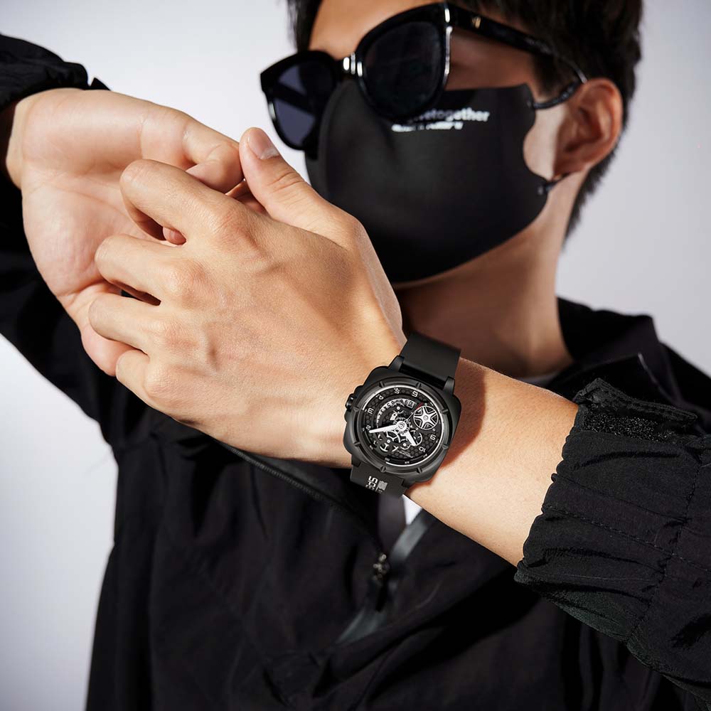 Fashion Men's Sport Watch Silicon Strap High Quality Quartz Watches Waterproof Luminous Casual Mechanical Style Trendy Men Gifts