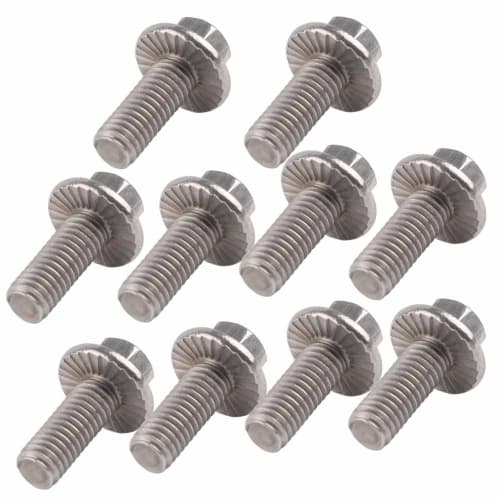 Hilitand Stainless Steel Flanged Hex Bolts, M6 x 30, Flange Bolt, Pack of 10 (M6 x 30)