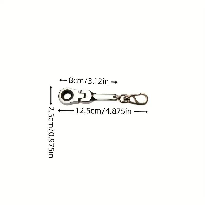 Creative 10mm Ratchet Wrench Mini Shaped JDM Metal Racing Keychain Key Chain Ring Keyring Adjustable Wrench Tools Tool
