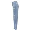 2025 Women's Blue Ripped Loose Straight-Leg Jeans: European & American Style, Washed Casual Long Pants