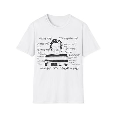 Original Fan Art Drawing of Burton Cummings Talking About Winnpeg Tshirt