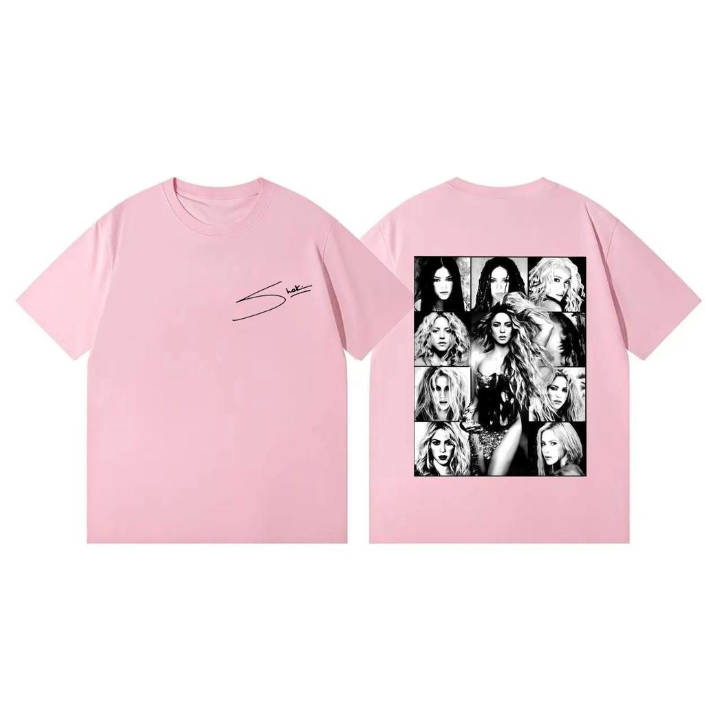 High Quality Cotton Oversized T-shirt Singer Shakira World Tour 2026 Graphic T Shirts Unisex Women Fashion Trend Vintage T-shirts