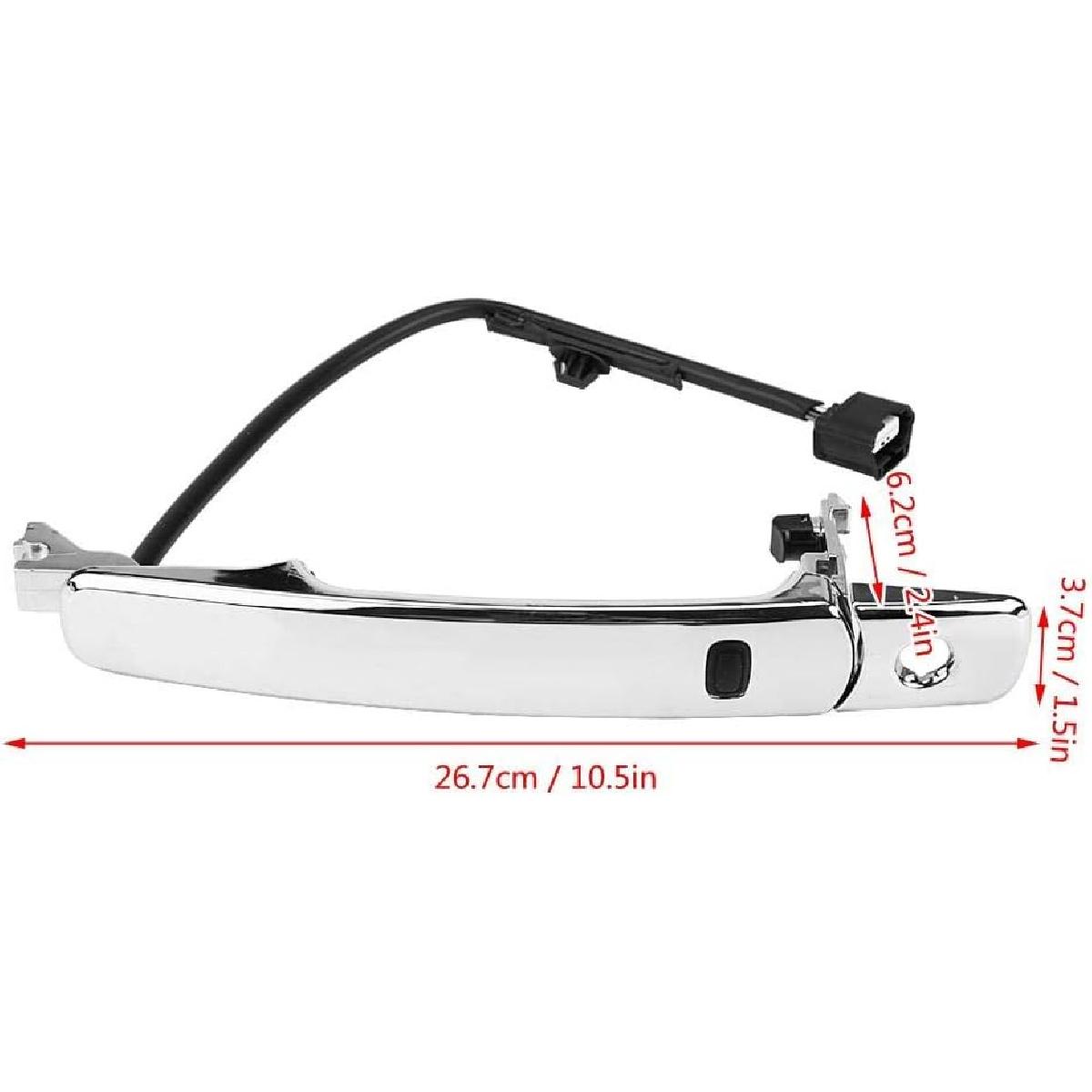 Car Door Handle, 80640-CA012 80645-CA000 Chrome Outside Exterior Door Handle Front Left with Wire and Sensing for Rogue 2010-2013