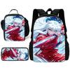 Inuyasha Warm Winter Child School Backpack with Lunch Bags ,Pencil Bags ,School Bags for Boys Girls Best Gift